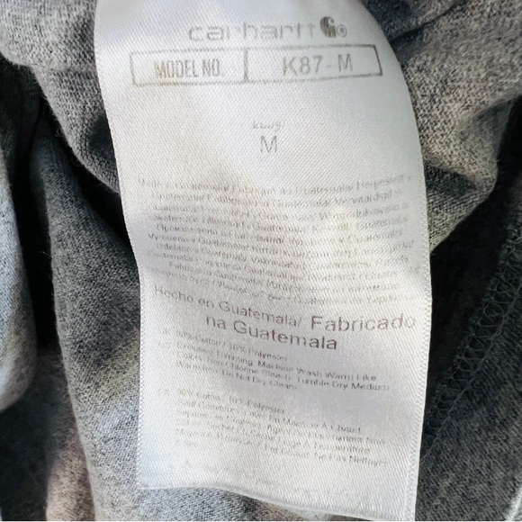 Carhartt Size Medium Gray K87 Loose-fit Workwear T-shirt: 3139 - Picture 7 of 8
